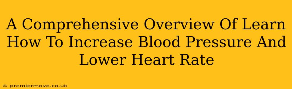 A Comprehensive Overview Of Learn How To Increase Blood Pressure And Lower Heart Rate