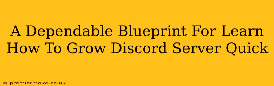 A Dependable Blueprint For Learn How To Grow Discord Server Quick