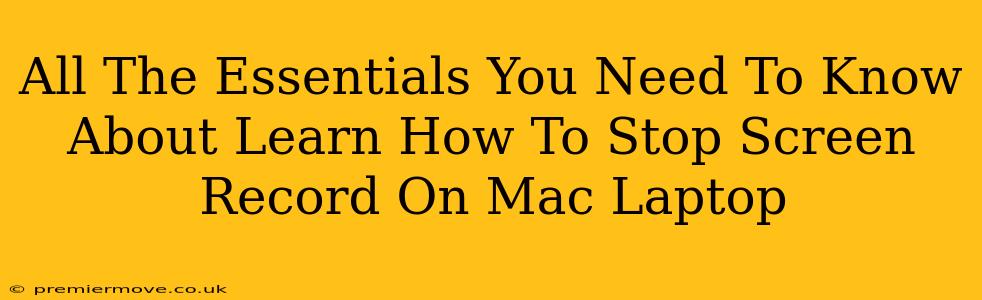 All The Essentials You Need To Know About Learn How To Stop Screen Record On Mac Laptop