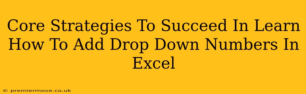 Core Strategies To Succeed In Learn How To Add Drop Down Numbers In Excel