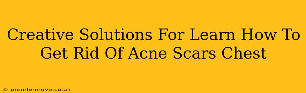 Creative Solutions For Learn How To Get Rid Of Acne Scars Chest