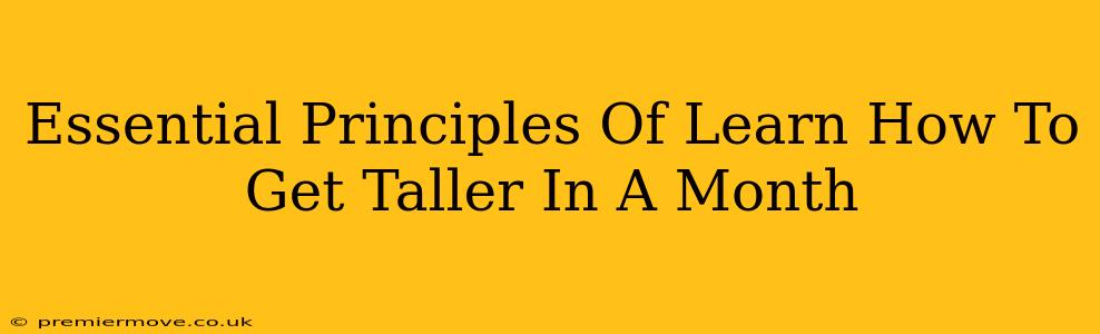 Essential Principles Of Learn How To Get Taller In A Month