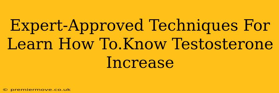 Expert-Approved Techniques For Learn How To.Know Testosterone Increase