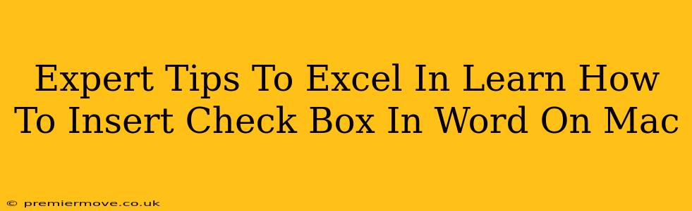 Expert Tips To Excel In Learn How To Insert Check Box In Word On Mac