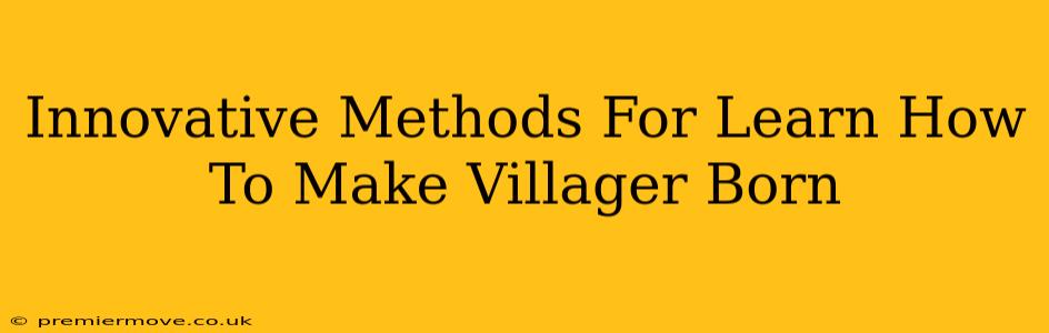 Innovative Methods For Learn How To Make Villager Born