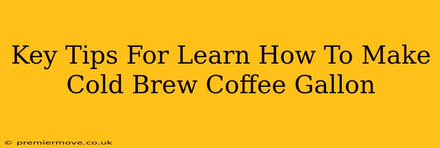 Key Tips For Learn How To Make Cold Brew Coffee Gallon