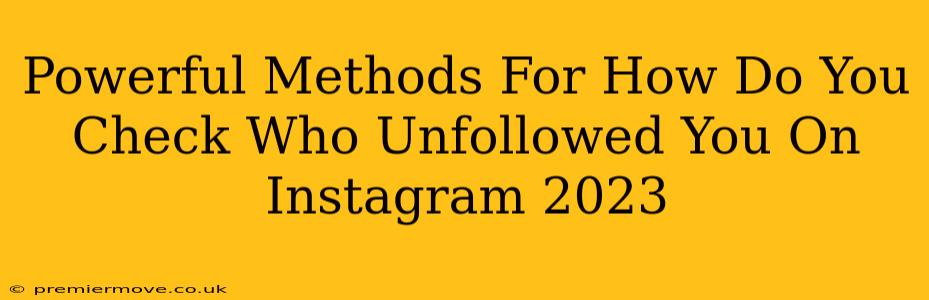 Powerful Methods For How Do You Check Who Unfollowed You On Instagram 2023