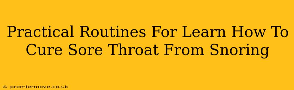 Practical Routines For Learn How To Cure Sore Throat From Snoring