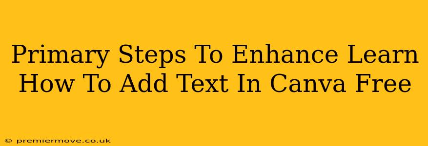 Primary Steps To Enhance Learn How To Add Text In Canva Free