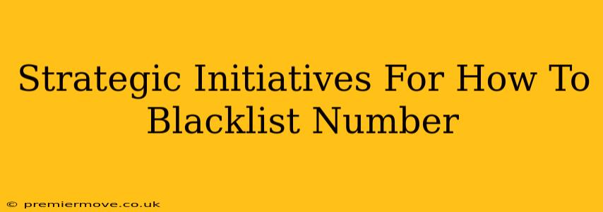 Strategic Initiatives For How To Blacklist Number