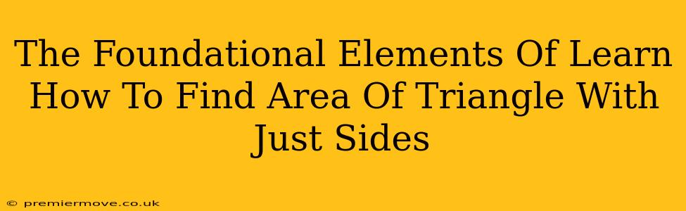 The Foundational Elements Of Learn How To Find Area Of Triangle With Just Sides