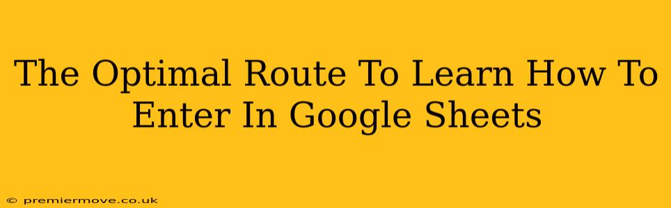 The Optimal Route To Learn How To Enter In Google Sheets